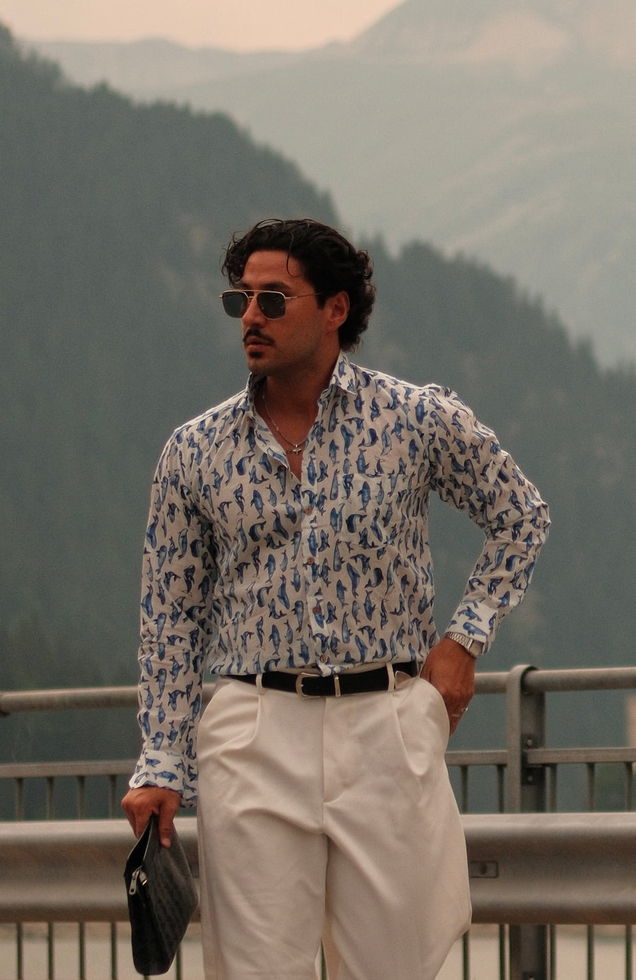 A.M.E. worn in a refined travel editorial showcasing understated luxury and modern resort dressing by creator Marcel Bakar.